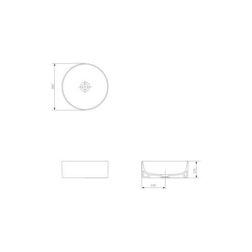 Раковина Cersanit на столешницу CREA 38 RING 0 отв.