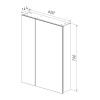 Шкаф зеркальный Lemark UNIVERSAL 60х80см 2-х дверный, цвет корпуса: Белый глянец