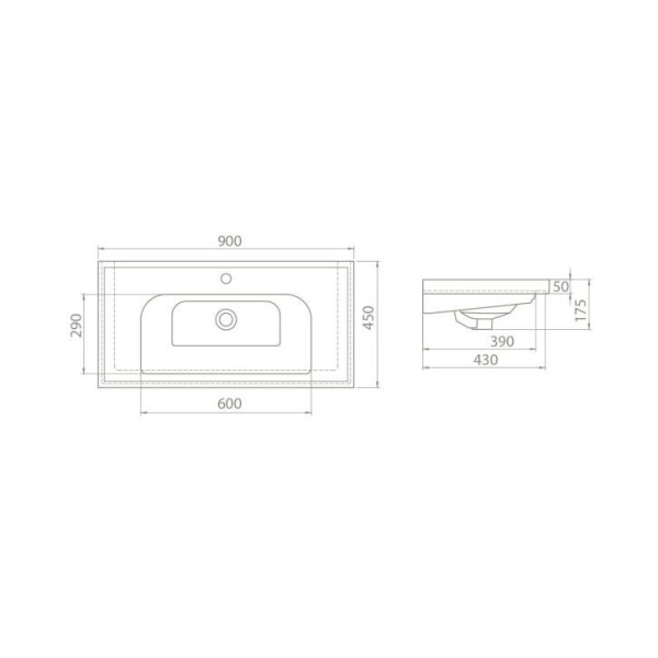 Умывальник мебельный OPADIRIS CeraStyle Frame 90