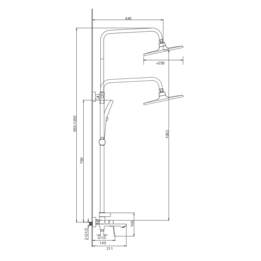 Душевая система для ванны SPLENKA S41.24
