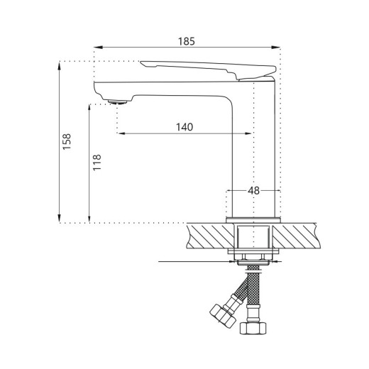 Смеситель для раковины HAIBA HB10817, латунь, хром