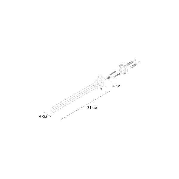 Fixsen KVADRO FX-61302A Полотенцедержатель рога 2-ой