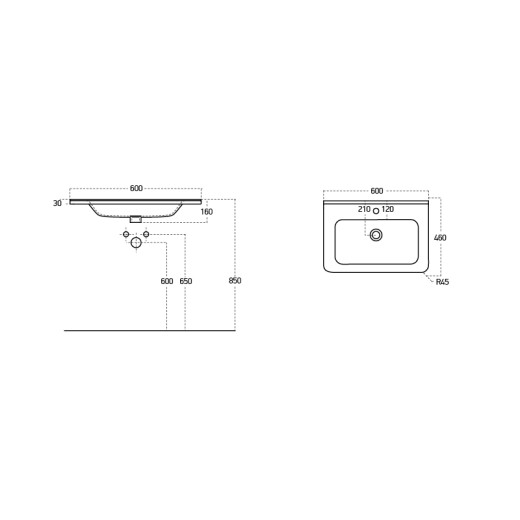 Умывальник мебельный Dreja Nikson 60