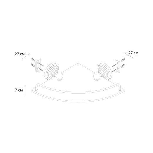 Fixsen RETRO FX-83803A Полка стеклянная угловая