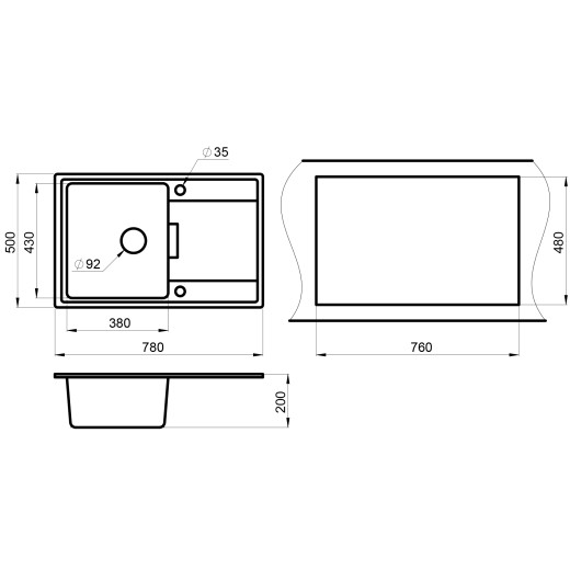 Кухонная мойка Granula GR-7804 алюминиум