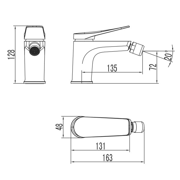 Смеситель Lemark Bronx LM3708BL для биде, черный