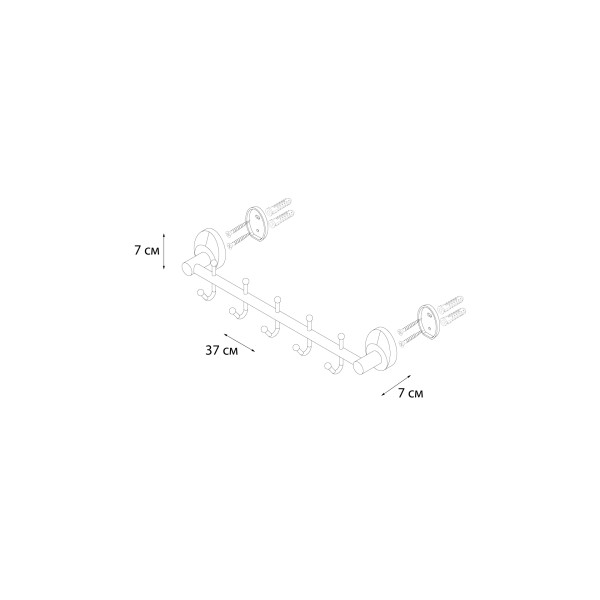 Fixsen EUROPA FX-21805-5 Планка 5 крючков