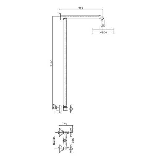 Душевая стойка HAIBA HB2413 без излива, хром