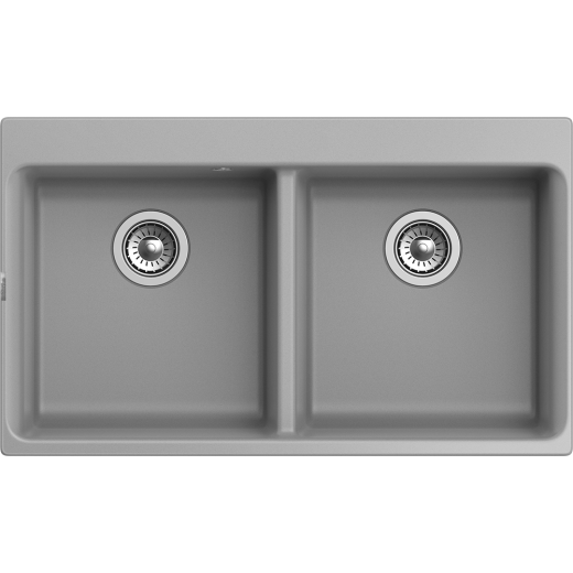 Кухонная мойка RIVELATO AXEL 90-2D  2-чаши 870*520мм grigio metallizzato