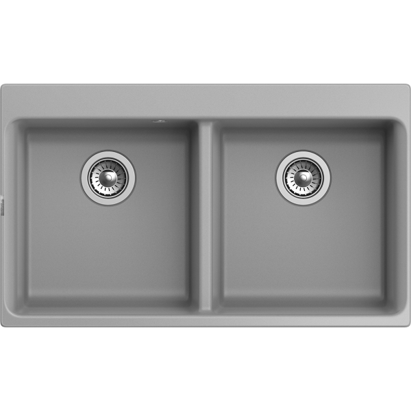 Кухонная мойка RIVELATO AXEL 90-2D 2-чаши 870*520мм grigio metallizzato