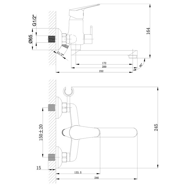 Смеситель Lemark Partner LM6513C универсальный