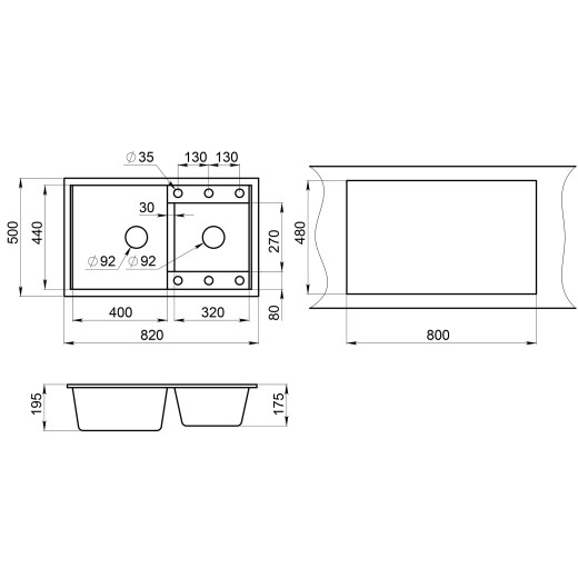 Кухонная мойка Granula GR-8201 пирит