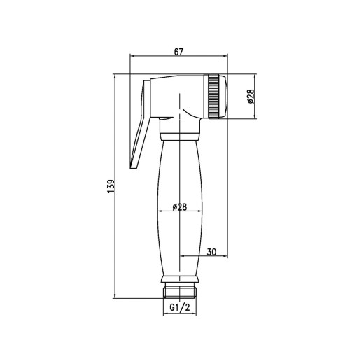 Лейка для биде LM8047G, золото, блистер