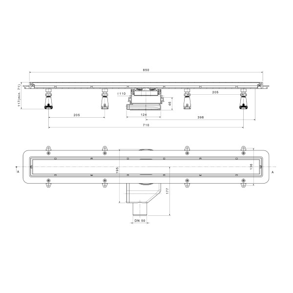 Душевой лоток POINT Деметра стекло белое 850 арт PN50585GLW