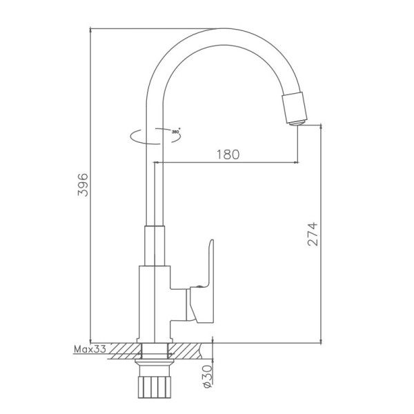 Смеситель для кухни HAIBA HB70113-8, силиконовый излив, латунь, белый/хром