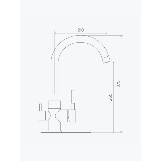 Смеситель Polygran кухонный Элара Дуо (Чёрный №16)