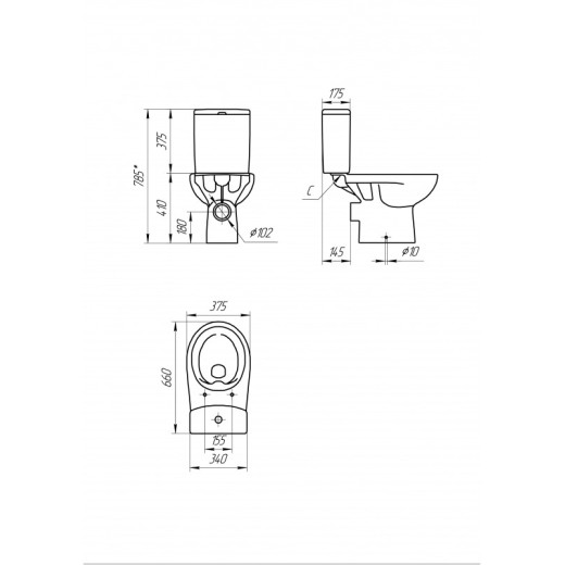 Компакт Cersanit NATURE Clean On 011 3/5 DPL EO