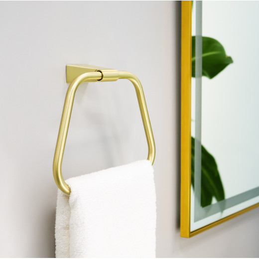 Зеркало Fixsen FX-2080G с подсветкой LED, прямоугольное 80х60см, цвет рамы цвет рамы золото-сатин