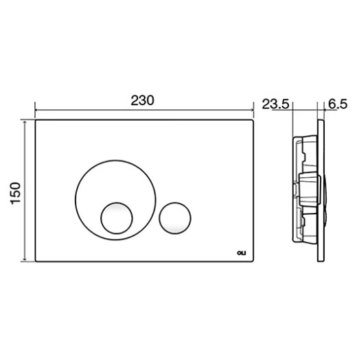 Панель механическая двойная OLI Globe, пластик soft-touch черный