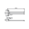 Держатель для полотенец HAIBA HB112, двойной, поворотный 400 мм, хром