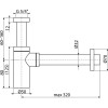 Сифон для умывальника DN32 DESIGN цельнометаллический, круглый, белый,  арт.A400B