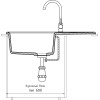 Мойка кухонная GranFest LEVEL GF-LV-860L чаш+кр 860*500мм топаз, мрамор