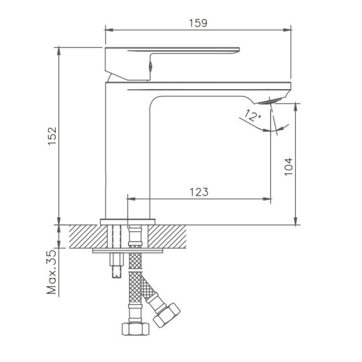 Смеситель для раковины HAIBA HB10590, латунь, хром