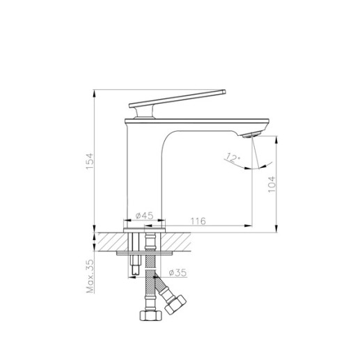 Смеситель для раковины HAIBA HB10589, латунь, хром