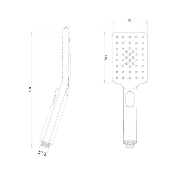 Душевая лейка Lemark LM8123GM 3-функциональная 80х260 мм., графит