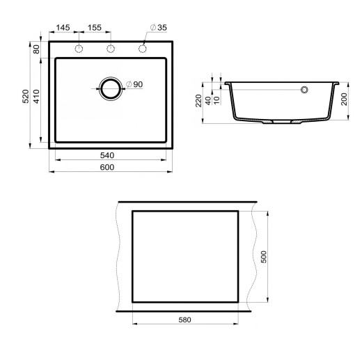 Мойка кухонная Point Бинга 60 белый