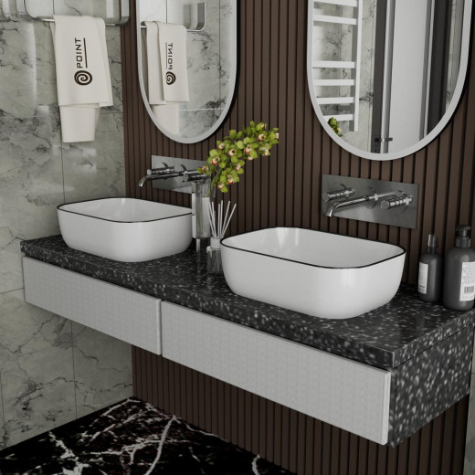 Умывальник накладной, прямоугольный Point Веста 46, PN43701WB