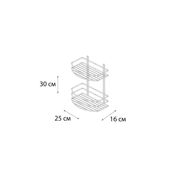 Fixsen Полка овальная двухтажная белая FX-720W-2