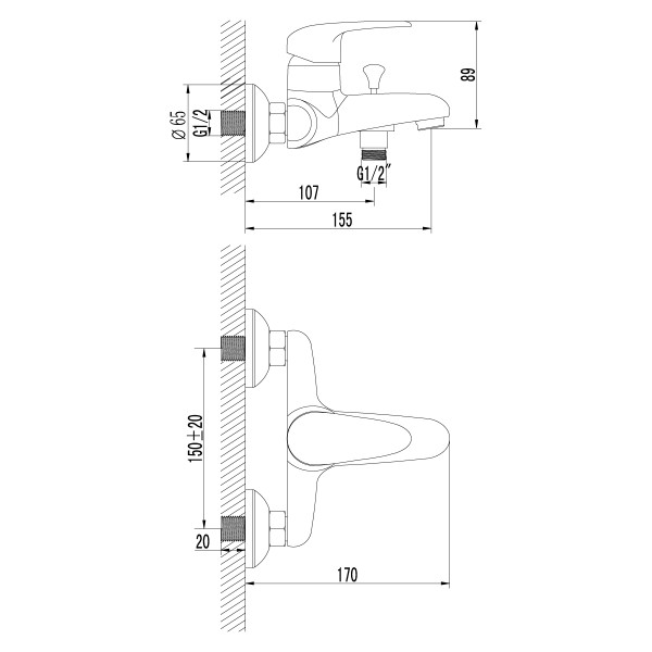 Смеситель Lemark Pramen LM3302C для ванны