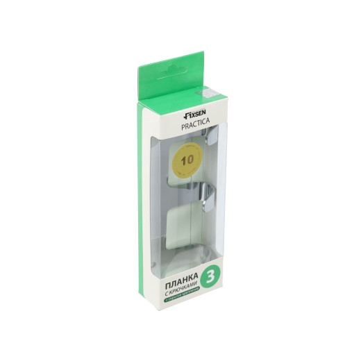 Планка 3 крючка Fixsen FX-805-3, хром