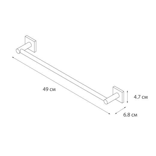Fixsen LUX CHROME FX-15001 Полотенцедержатель трубчатый 45см., хром