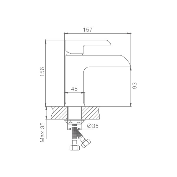 Смеситель для раковины HAIBA HB12805-8 с гигиенической лейкой, латунь, белый/хром
