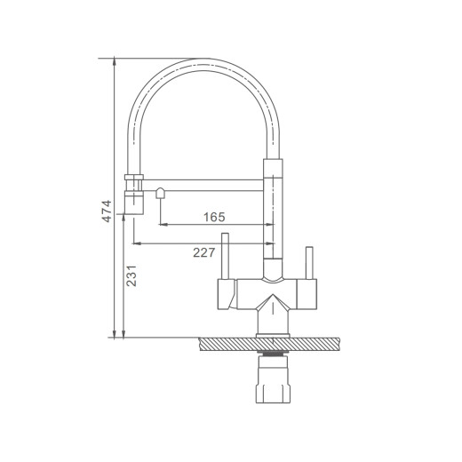 Смеситель для кухни со съемным изливом и подключением фильтра питьевой воды SPLENKA S70.63.03