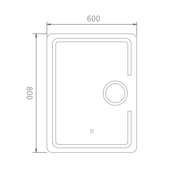 Зеркало HAIBA HB661 LED 600*800 мм с макияжным зеркалом