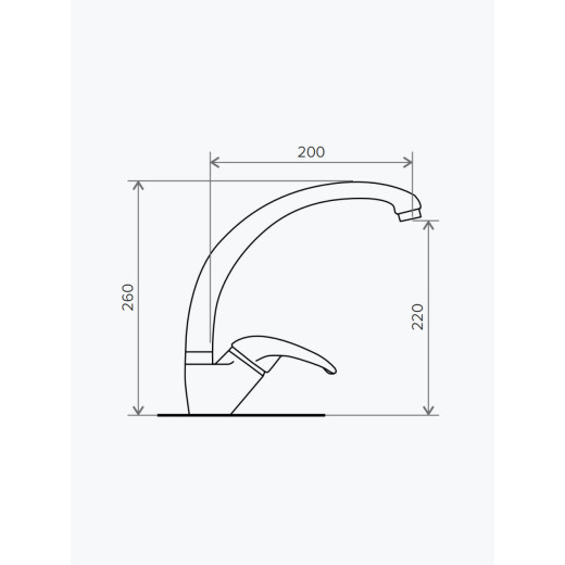 Смеситель Polygran кухонный Высокий (серый №14)
