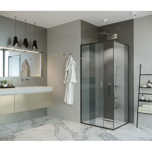 Боковая стенка Alex Baitler SG61B100 (1000*2000) прозрачное, профиль черный