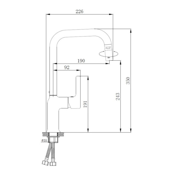 Смеситель для кухни HAIBA HB70814-7, латунь, черный