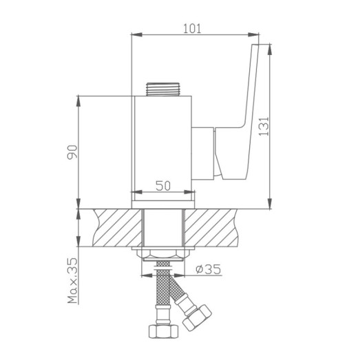 Смеситель для кухни HAIBA HB73563 без излива, латунь, хром