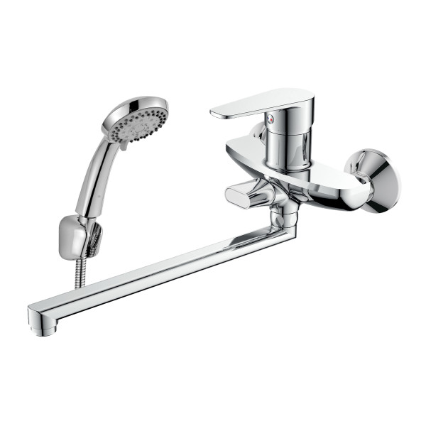 Смеситель Decoroom DR72043 одноручный универсальный с поворотным изливом 35см, хром