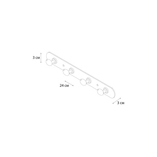 Планка 4 крючка, FX-1414