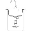 Мойка кухонная GranFest RONDO GF-R-480 D=475 мм графит, мрамор