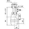 Сифон WIRQUIN МИНОР 1¼ х 40 мм с отводом и с выпуском