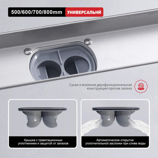 Трап для душа 70*500мм  (поворот.сифон 360°) RAGLO R652.50.05