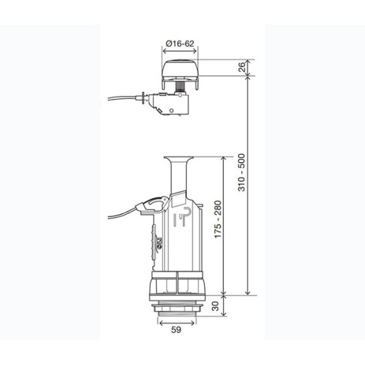 Клапан спускной OLI Atlas двойного смыва с тросиком