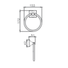 Держатель для полотенец HAIBA HB8504, кольцо, хром