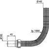 Гибкая труба WIRQUIN 1½ х 40 мм, L1000 мм c переходником